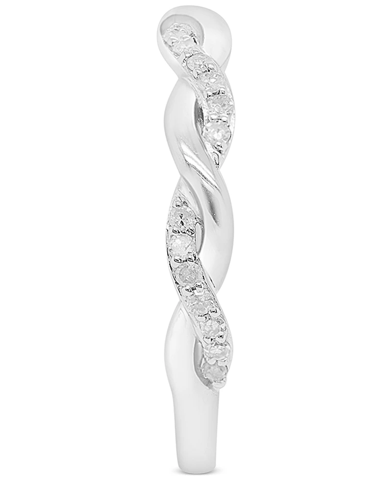 Diamond Twist Ring (1/5 ct. t.w.) Sterling Silver.