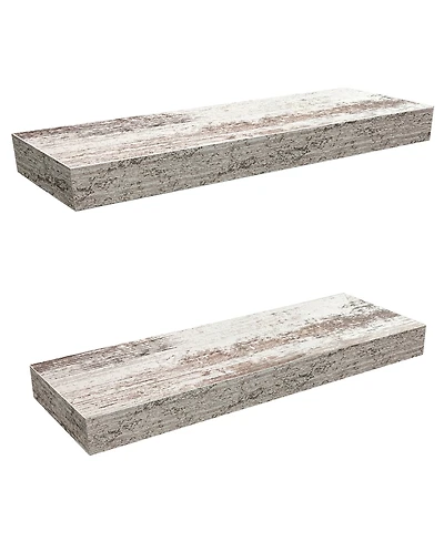 Sorbus 2 Pack 16 Inch Rectangle Wall Mounted Floating Shelves - for Home Decor to Display Trophies, Books, Frames, and more