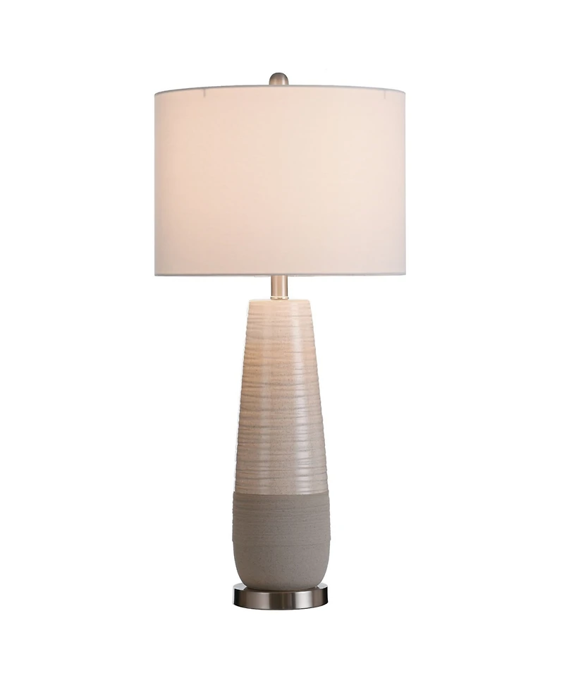 Slightly Tapered 2 Tone Round Ceramic Lamp
