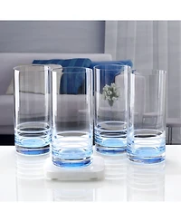 Mikasa Cal Blue Ombre Highball Glasses Set of 4, 17 oz