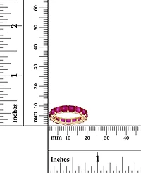 Princess Cut Cubic Zirconia Eternity Band 14k Yellow Gold Plated Sterling Silver