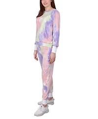 Women's Long Sleeve Tie Dyed Jogger Set, Pack of 2
