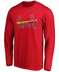 Men's Red St. Louis Cardinals Official Wordmark Long Sleeve T-shirt