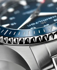 Hamilton Men's Swiss Automatic Khaki Navy Scuba Stainless Steel Bracelet Watch 43mm