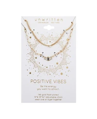 Gold Flash Plated Cubic Zirconia Evil Eye Layered Necklace, 16+2" Extender