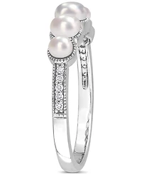Cultured Freshwater Pearl (3-4-1/2mm) & Diamond Accent Ring 14k White Gold