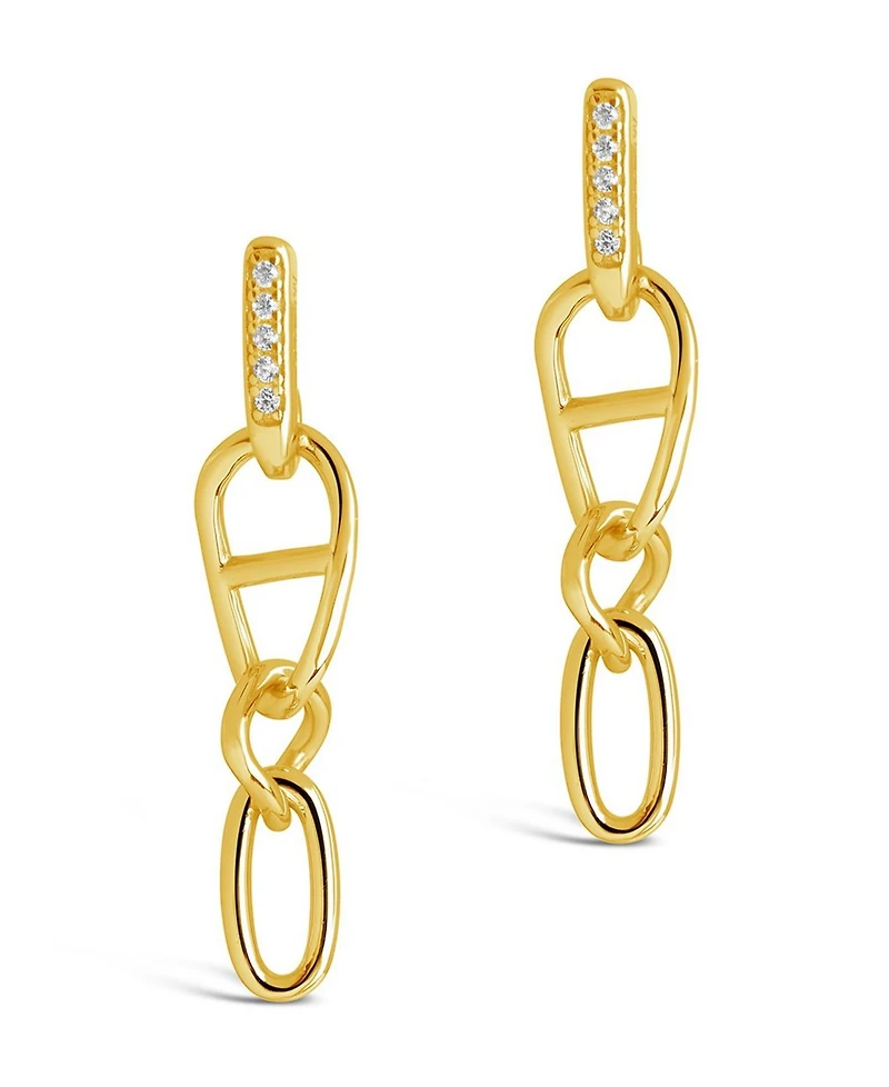 Sterling Forever Women's Chicago Dangle Stud Earrings
