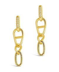 Sterling Forever Women's Chicago Dangle Stud Earrings