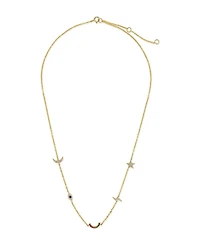 Sterling Forever Women's Silver Lucky Charm Station Necklace