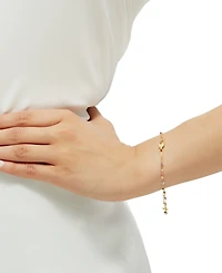 Tricolor Rosary Bracelet in 10K Gold, White Gold, & Rose Gold