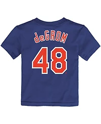 Toddler Boys Jacob Degrom Royal New York Mets Player Name and Number T-shirt