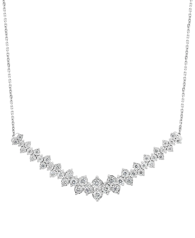 Effy Diamond Cluster 18" Statement Necklace (1 ct. t.w.) 14k White Gold (Also available Two Tone Gold)
