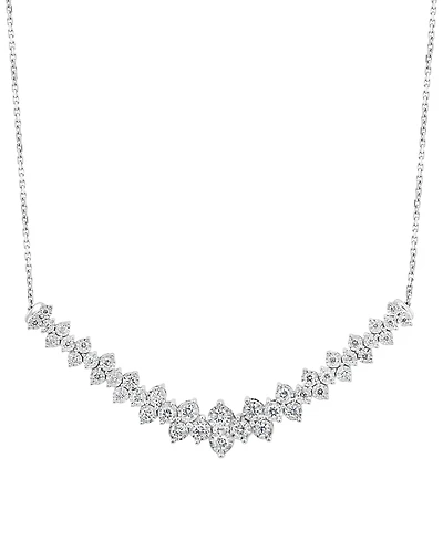 Effy Diamond Cluster 18" Statement Necklace (1 ct. t.w.) 14k White Gold (Also available Two Tone Gold)