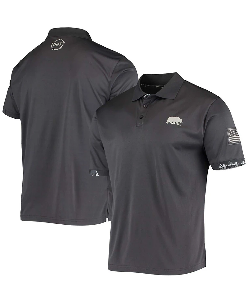 Men's Charcoal Cal Bears Oht Military Inspired Appreciation Digital Camo Polo