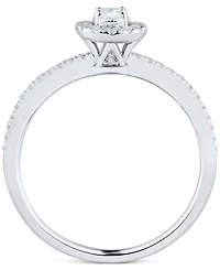 Diamond Oval-Cut Halo Engagement Ring (1/3 ct. t.w.) in 14k White Gold