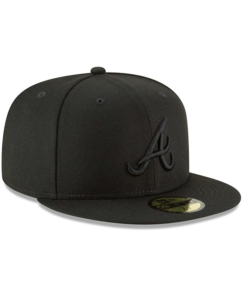 Men's Black Atlanta Braves Primary Logo Basic 59FIFTY Fitted Hat