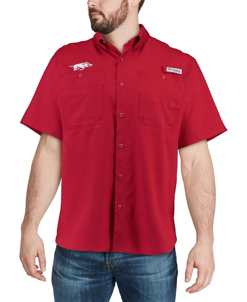 Men's Columbia Cardinal Arkansas Razorbacks Pfg Tamiami Shirt