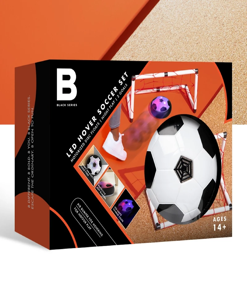 Black Series Hover Air Led Soccer Game with Hover Disc Floats