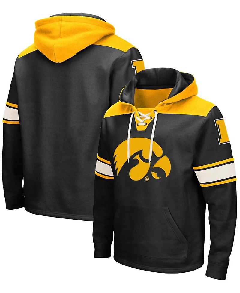 Men's Black Iowa Hawkeyes 2.0 Lace-Up Pullover Hoodie