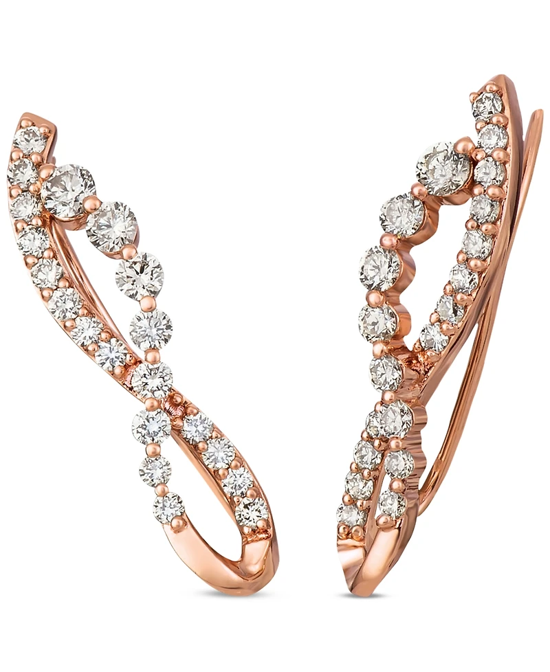 Le Vian Nude Diamond Twist Ear Climbers (1-1/5 ct. t.w.) in 14k Rose Gold