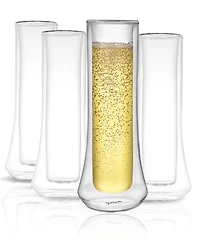 JoyJolt Cosmos Double Wall Champagne Glasses, Set of 4