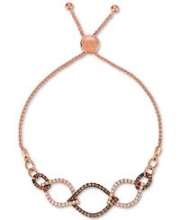 Le Vian Chocolate Diamond (3/4 ct. t.w.) & Nude Diamond (5/8 ct. t.w.) Bolo Bracelet in 14k Rose Gold