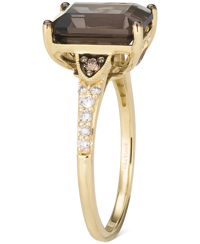 Le Vian Chocolate Quartz (3-1/10 ct. t.w.) & Diamond (1/4 ct. t.w.) Ring in 14k Gold