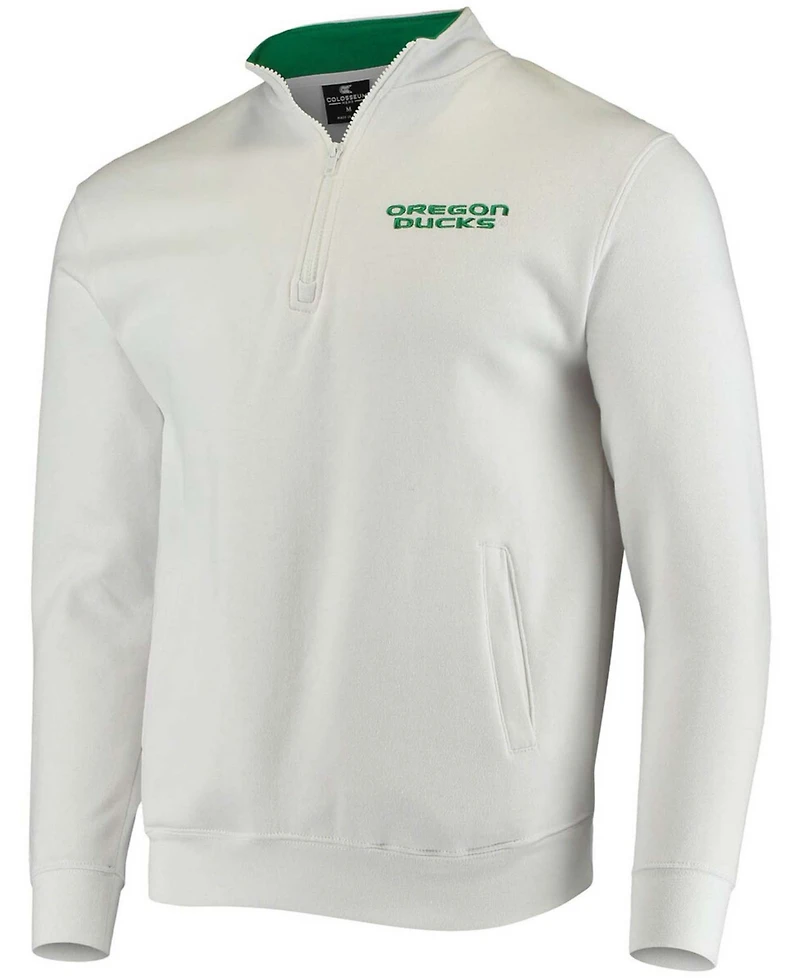 Men's White Oregon Ducks Tortugas Logo Quarter-Zip Jacket