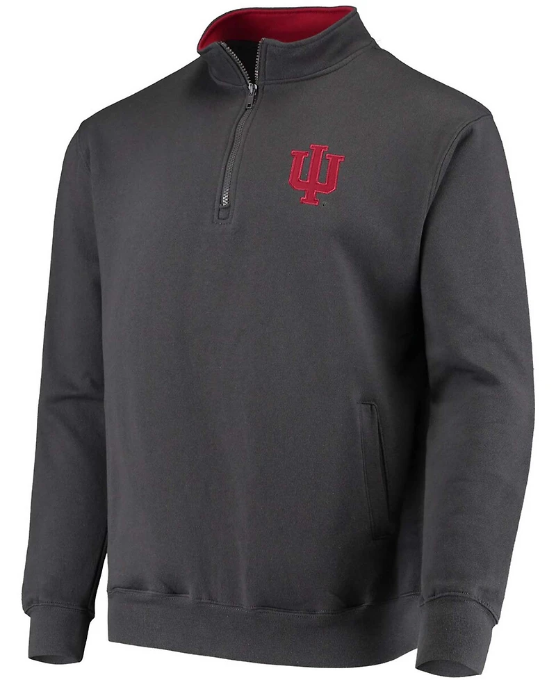 Men's Charcoal Indiana Hoosiers Tortugas Logo Quarter-Zip Pullover Jacket