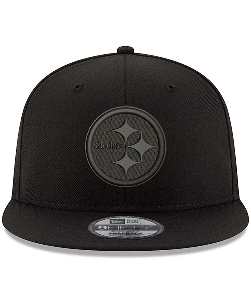 Men's Black Pittsburgh Steelers Black On Black 9Fifty Adjustable Hat