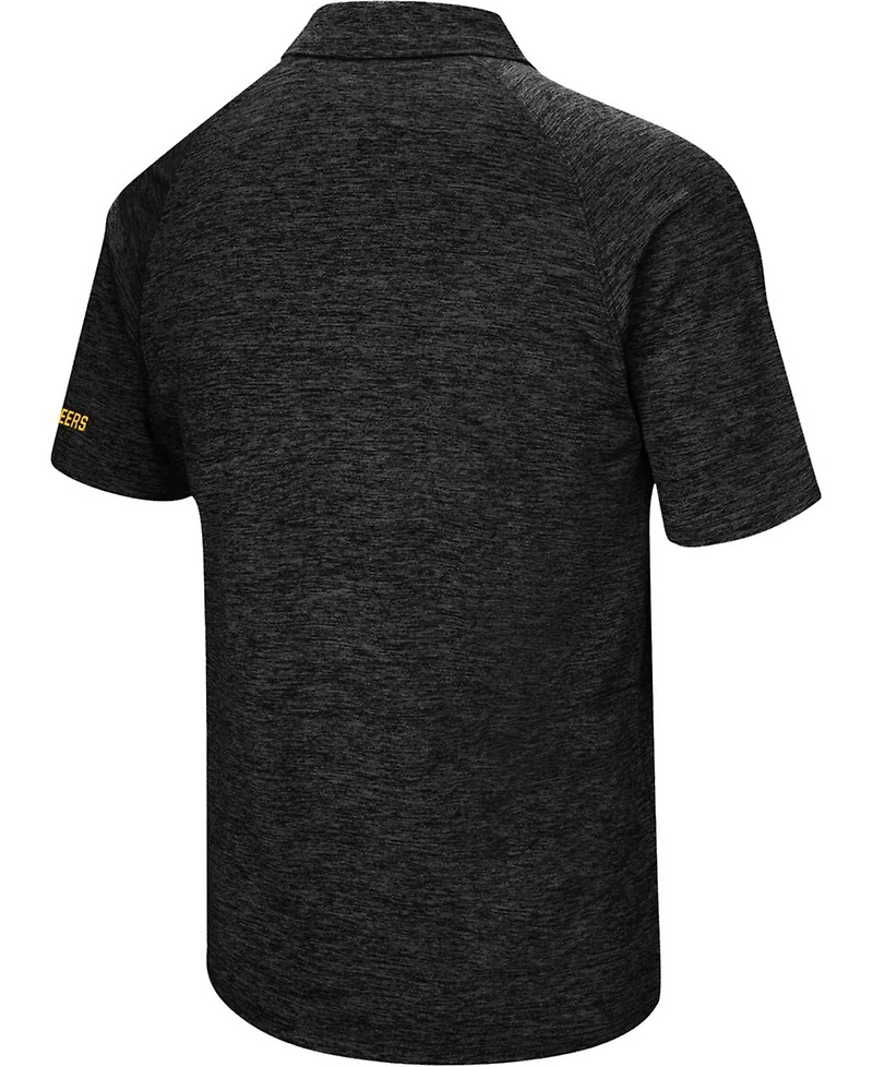 Men's Heather Black Appalachian State Mountaineers Down Swing Polo Shirt