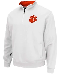 Men's White Clemson Tigers Tortugas Logo Quarter-Zip Pullover Jacket