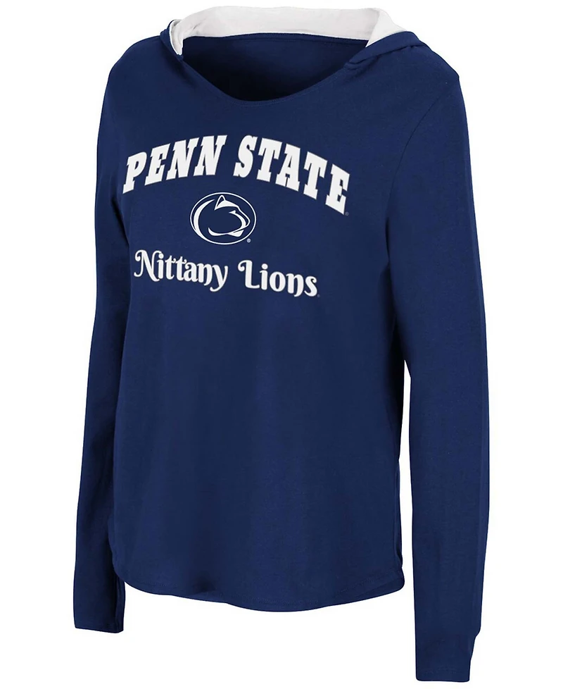 Women's Navy Penn State Nittany Lions Catalina Hoodie Long Sleeve T-shirt