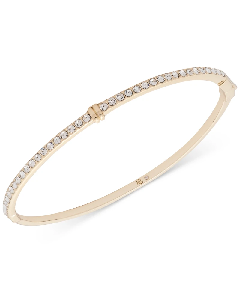 Lauren Ralph Lauren Gold-Tone Pave Thin Bangle Bracelet