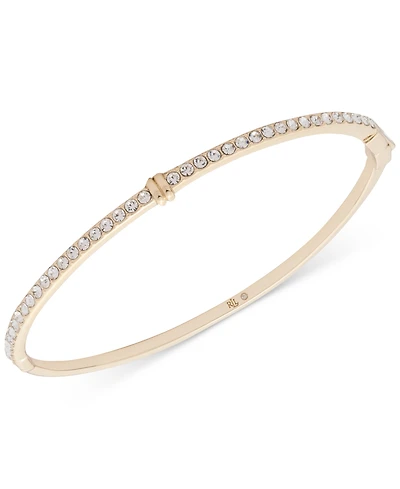 Lauren Ralph Lauren Gold-Tone Pave Thin Bangle Bracelet