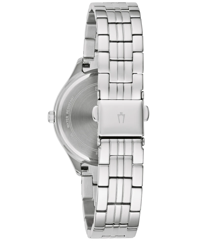 Bulova Women's Embellished Silver-Tone Stainless Steel Bracelet Watch 32mm