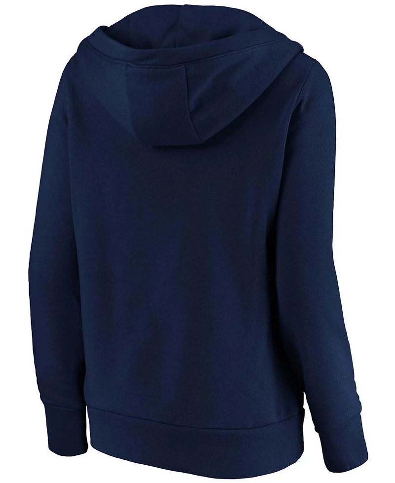 Plus Navy Milwaukee Brewers Official Logo Crossover V-Neck Pullover Hoodie