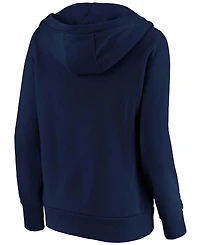 Plus Navy Milwaukee Brewers Official Logo Crossover V-Neck Pullover Hoodie