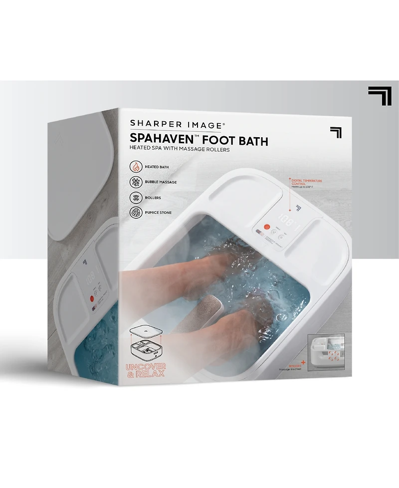 Sharper Image Spa Haven Foot Bath, Heated with Rollers and Lcd Display