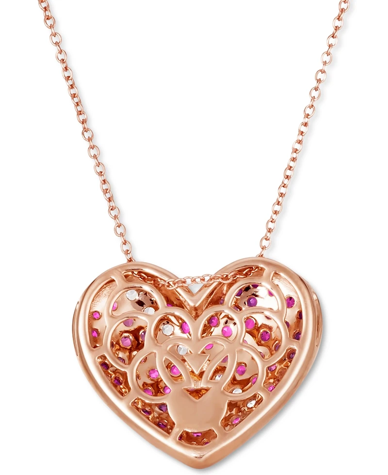 Le Vian Strawberry Ombre Pink Sapphire Heart 18" Pendant Necklace (1-7/8 ct. t.w.) in 14k Rose Gold