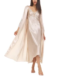 Flora by Nikrooz Stella Satin Venise Trim Robe