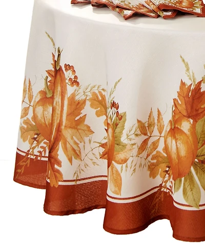 Autumn Pumpkin Grove Fall 70" Round Tablecloth