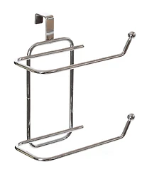Chrome Toilet Tissue Paper Roll Holder Dispenser, Over The Tank Two Slot Tissue Organizer