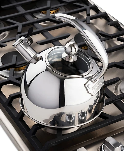 Viking Stainless Steel 2.6-Quart Black Tea Kettle with Copper Handle