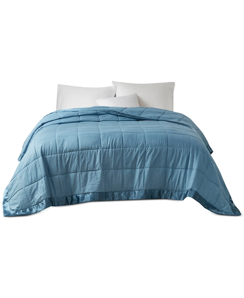 Madison Park Cambria Oversized Down Alternative Satin Trim Blanket