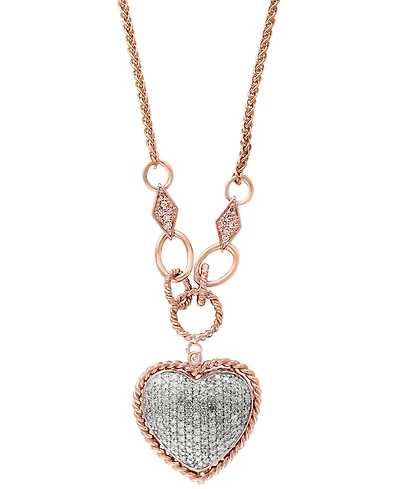D'Oro by Effy Diamond Pave Heart Pendant (3/4 ct. t.w.) 14k Gold or Rose