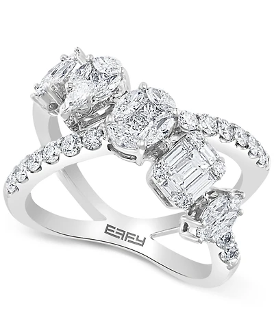 Effy Diamond Multi-Shape Crossover Ring (1-5/8 ct. t.w.) 18k White Gold or Yellow
