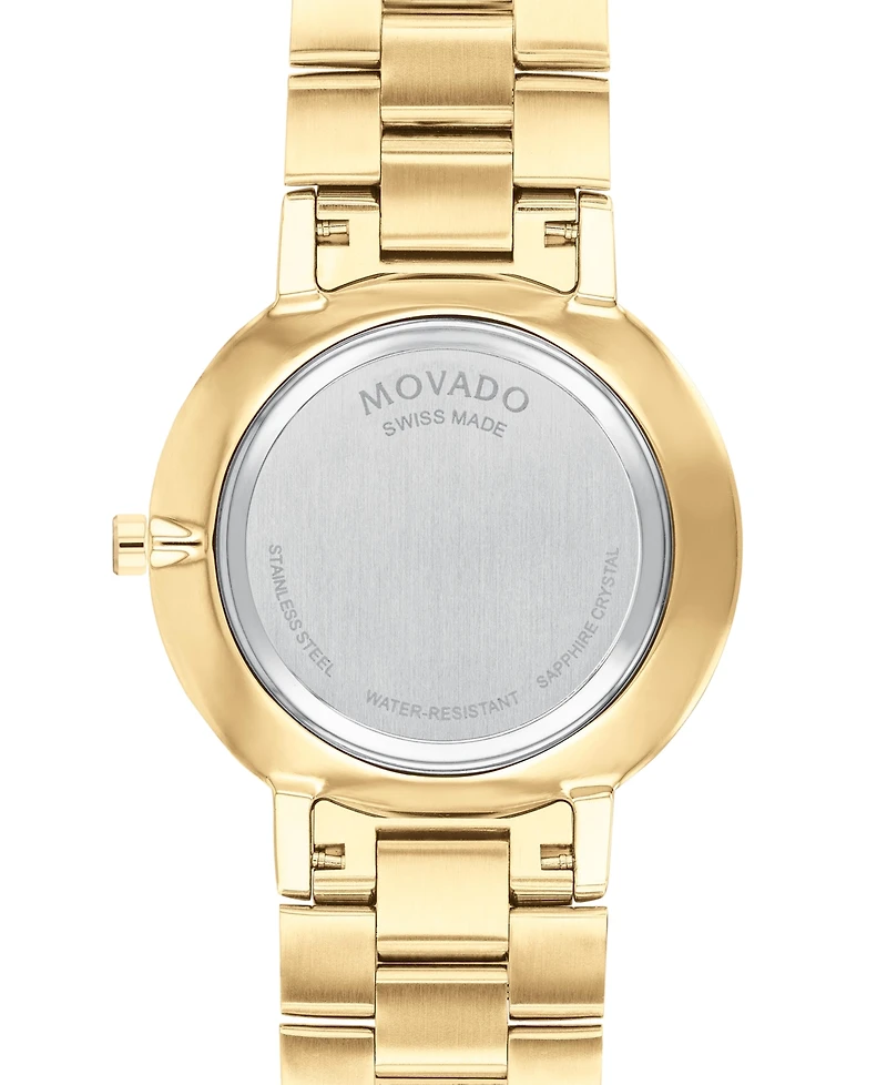 Movado Faceto Men's Swiss Diamond (3/8 ct. t.w.) Gold-Tone Pvd Bracelet Watch 39mm