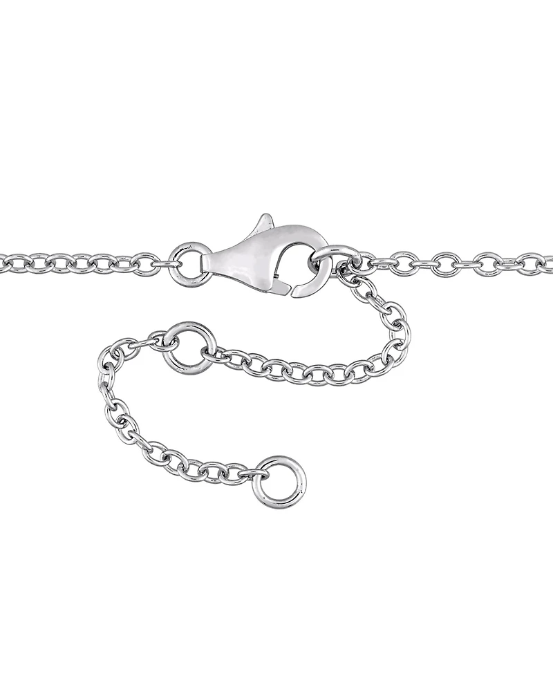 Amethyst (2-1/5 ct. t.w.) & White Sapphire (1/6 ct. t.w.) Rectangle Halo 18" Pendant Necklace in Sterling Silver (Also in Blue Topaz)