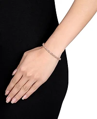 Simulated Morganite (9 ct. t.w.) & Diamond Accent Link Bracelet in 18k Rose Gold-Plated Sterling Silver